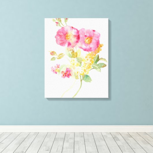 White Daisy on Blue Leinwanddruck (Insitu (Holzboden))