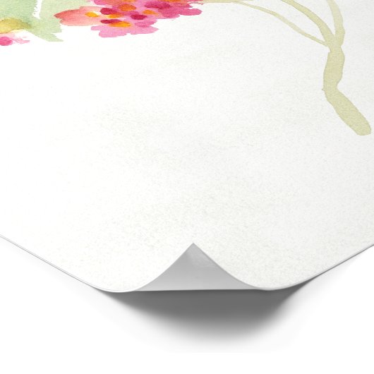 White Daisy on Blue Poster (Ecke)