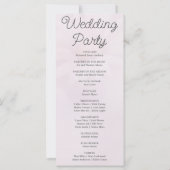 White Daisy Pale Pink Wedding Programm (Rückseite)