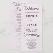White Daisy Pale Pink Wedding Programm (Vorne/Hinten)
