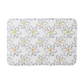 White Daisy Pattern Badematte (Vorderseite)