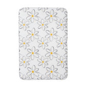 White Daisy Pattern Badematte (Vorderseite Vertikal)