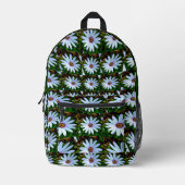 White Daisy Pattern Bedruckter Rucksack (Vorderseite)