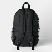 White Daisy Pattern Bedruckter Rucksack (Rückseite)