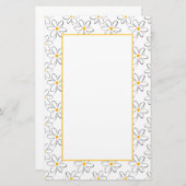 White Daisy Pattern Briefpapier (Vorne/Hinten)