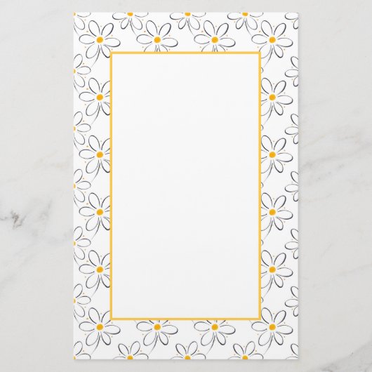 White Daisy Pattern Briefpapier (Vorderseite)