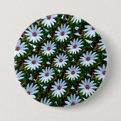 White Daisy Pattern Button (Vorderseite)