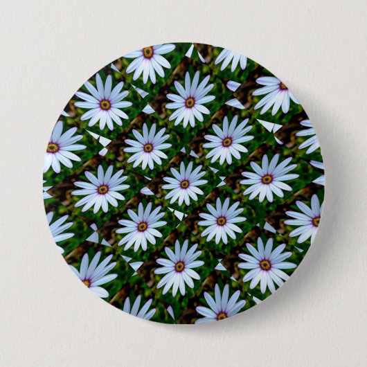 White Daisy Pattern Button (Vorderseite)