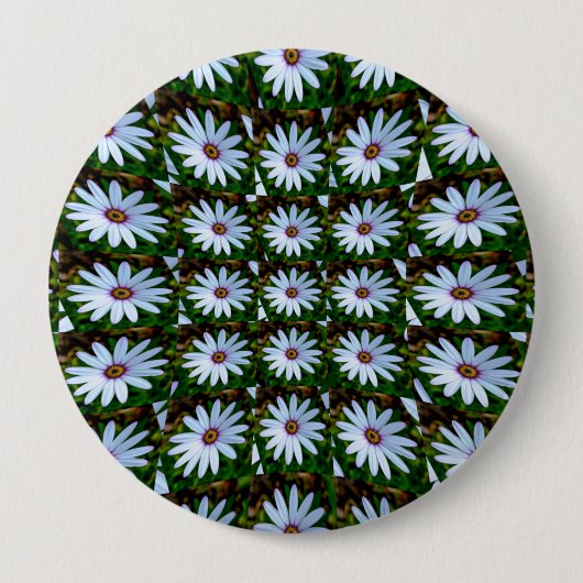 White Daisy Pattern Button (Vorderseite)