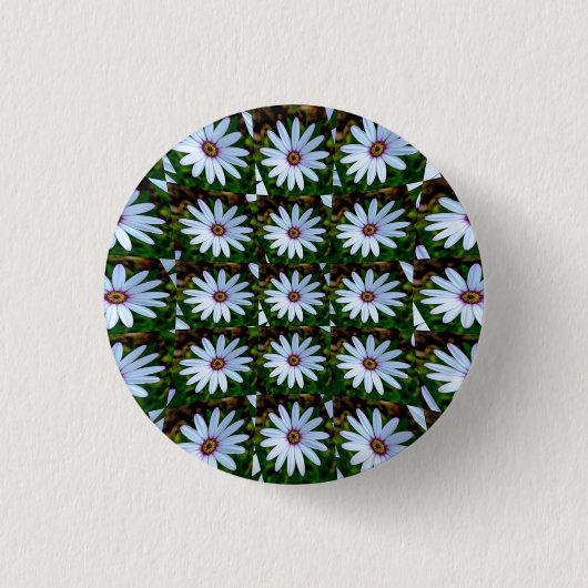 White Daisy Pattern Button (Vorderseite)