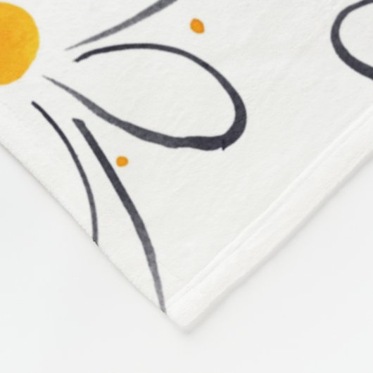 'White Daisy Pattern' Fleecedecke (Ecke)
