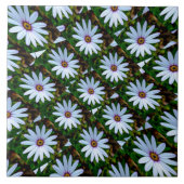White Daisy Pattern Fliese (Vorderseite)