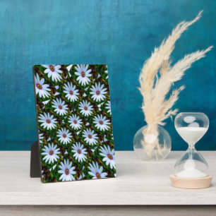 White Daisy Pattern Fotoplatte