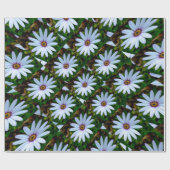 White Daisy Pattern Geschenkpapier (Flach)