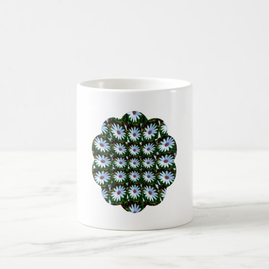 White Daisy Pattern Kaffeetasse (Mittel)