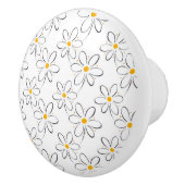 White Daisy Pattern Keramikknauf (Rechts)