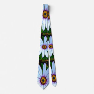 White Daisy Pattern Krawatte