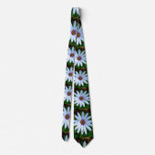 White Daisy Pattern Krawatte (Rückseite)