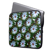 White Daisy Pattern Laptopschutzhülle (Vorderseite Links)
