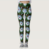 White Daisy Pattern Leggings (Vorderseite)