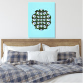 White Daisy Pattern Leinwanddruck (Insitu (Schlafzimmer))