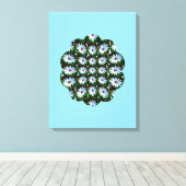 White Daisy Pattern Leinwanddruck (Insitu (Holzboden))