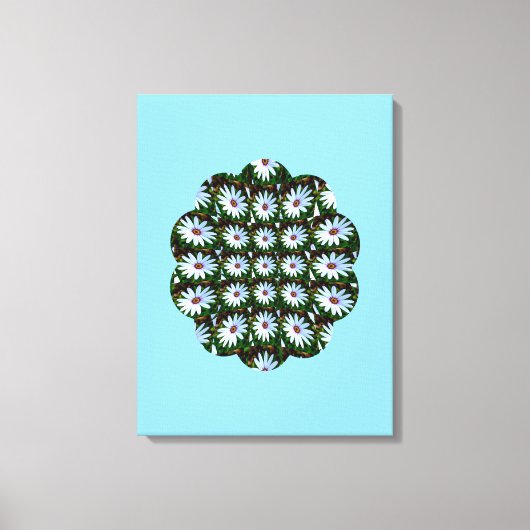White Daisy Pattern Leinwanddruck (Vorderseite)