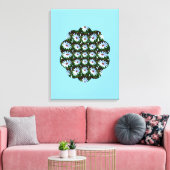 White Daisy Pattern Leinwanddruck (Insitu (Wohnzimmer))