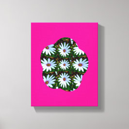 White Daisy Pattern Leinwanddruck