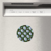 White Daisy Pattern Magnet (In Situ (Geschirrspüler))