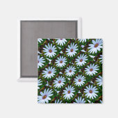 White Daisy Pattern Magnet (Vorderseite/Rückseite)