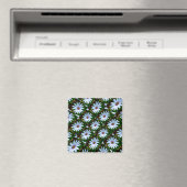 White Daisy Pattern Magnet (In Situ (Geschirrspüler))