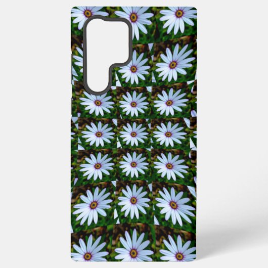 White Daisy Pattern Samsung Galaxy Hülle (Rückseite)