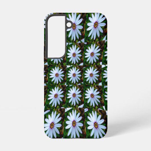 White Daisy Pattern Samsung Galaxy Hülle (Rückseite)
