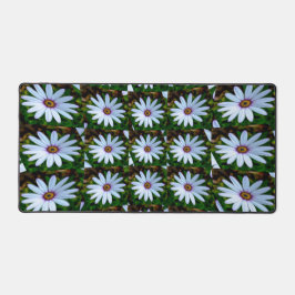 White Daisy Pattern Schreibtischunterlage