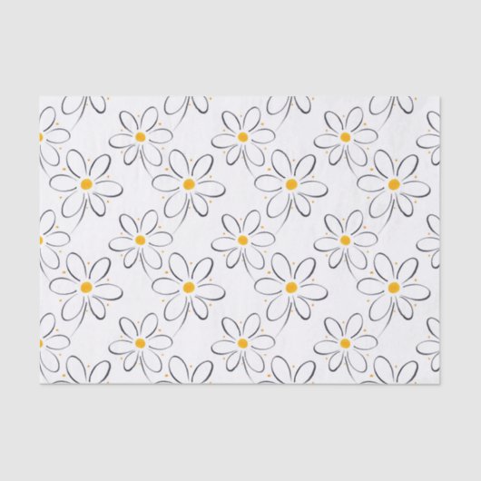 White Daisy Pattern Seidenpapier (Vorderseite)