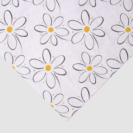 White Daisy Pattern Seidenpapier (Ausschnitt)