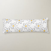 White Daisy Pattern Seitenschläferkissen (Rückseite)