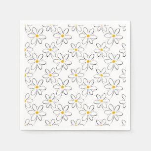 White Daisy Pattern Serviette
