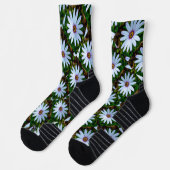White Daisy Pattern Socken (Links)