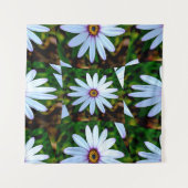 White Daisy Pattern Wandteppich (Vorderseite (Horizontal))