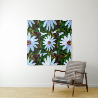 White Daisy Pattern Wandteppich