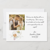 White Daisy Peach Floral Wedding Danke Karte (Rückseite)