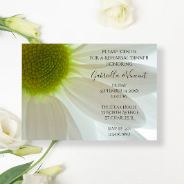 White Daisy Petals Hochzeit Probe Dinner Einladung