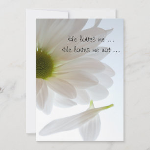 White Daisy Petals Liebe Me Engagement Party Einladung