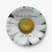 White Daisy Petals Wedding Pappteller (Vorderseite)