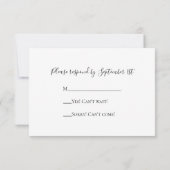 White Daisy Petals Wedding RSVP Response Card Karte (Rückseite)
