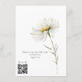 White Daisy QR Code Wedding Begleitkarte (Rückseite)