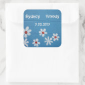 White Daisy Quadratischer Aufkleber (Tasche)