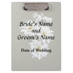 White Daisy Quartett Hochzeitsprodukte Klemmbrett